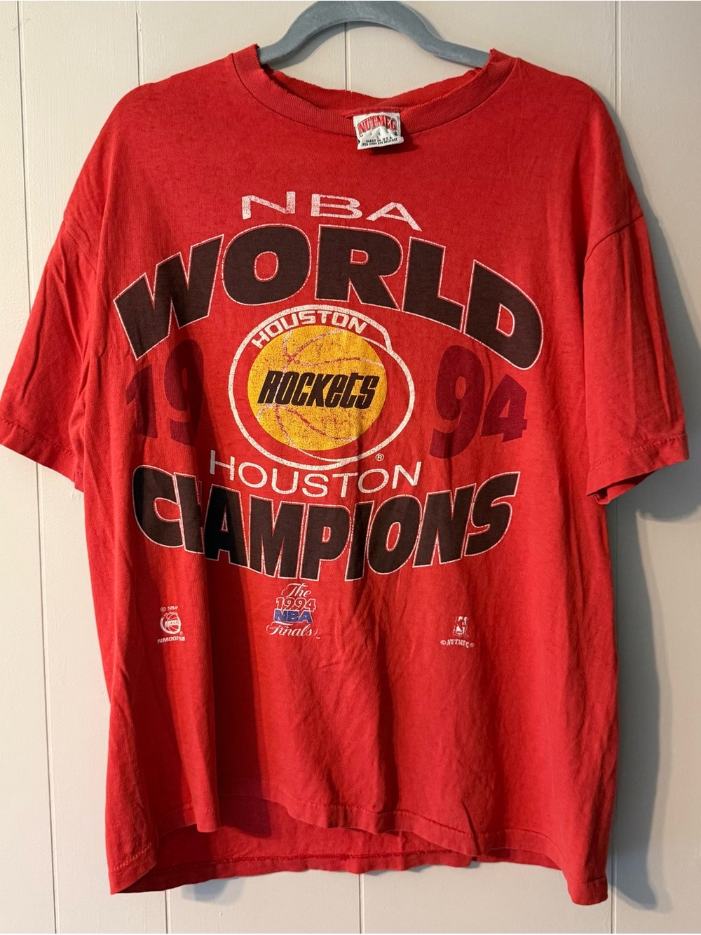Vintage 1994 Houston Rockets NBA World Champions Nutmeg Mills T-Shirt Men’s L